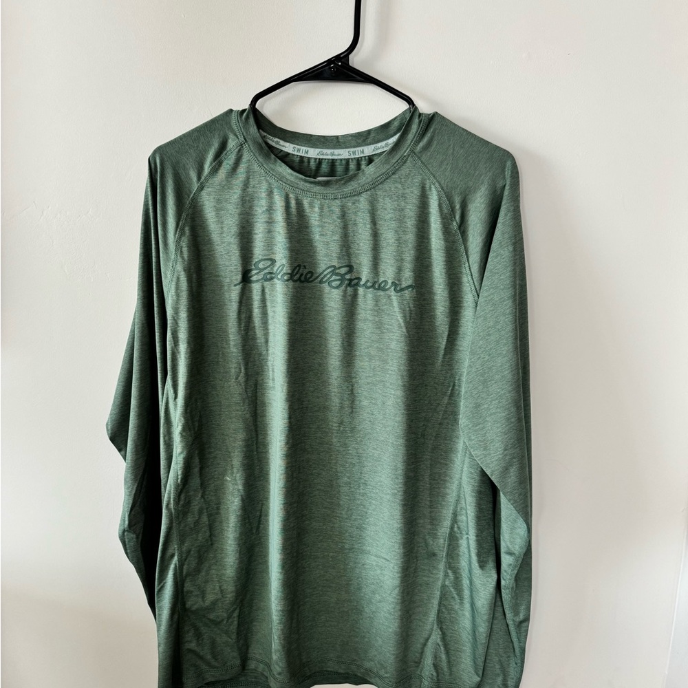 Eddie Bauer Men's Olive Long Sleeve Shirt